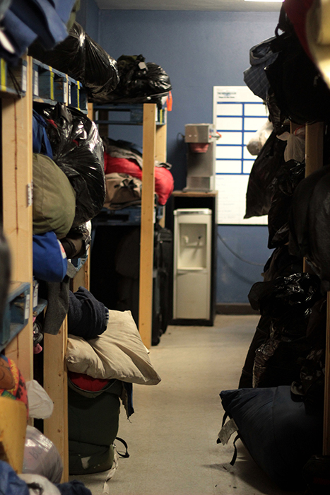 As part of the new meassure, clients' belongings must be stored in the bag room. Bennett said that this is frusterating to clients. The clients must store everything they own in a room, which is not much, but the campus is still looking for more room to store the belongings. Photo by Alexis Macklin